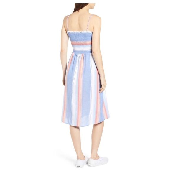 Angie Smocked Bodice Stripe Midi Dress - Picture 2 of 8